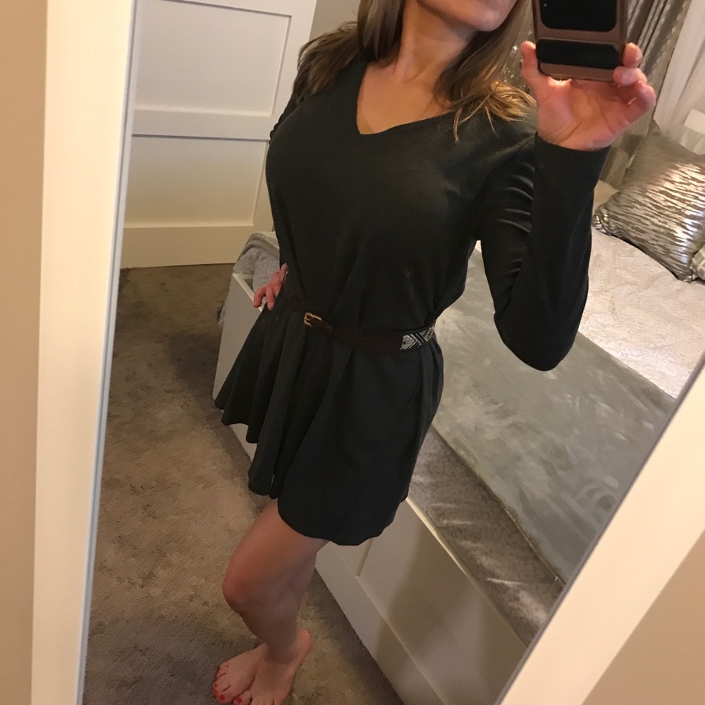 Grey V-neck dress